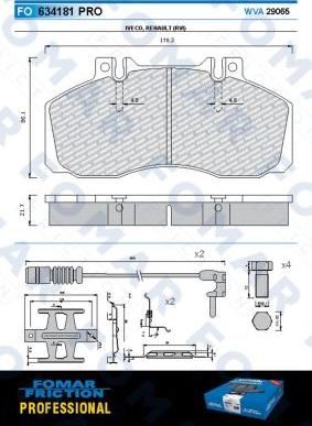 FOMAR Friction FO 634181 - Kit pastiglie freno, Freno a disco autozon.pro