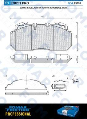 FOMAR Friction FO 638281 - Kit pastiglie freno, Freno a disco autozon.pro