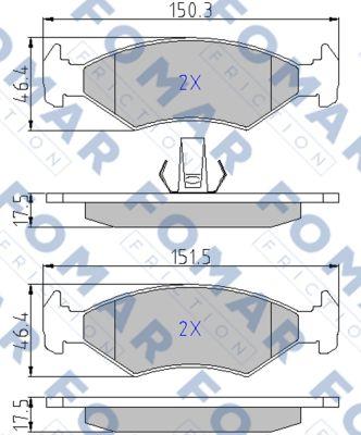 FOMAR Friction FO 633681 - Kit pastiglie freno, Freno a disco autozon.pro