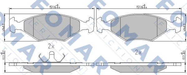 FOMAR Friction FO 632881 - Kit pastiglie freno, Freno a disco autozon.pro