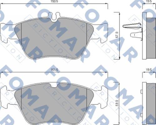 FOMAR Friction FO 637781 - Kit pastiglie freno, Freno a disco autozon.pro