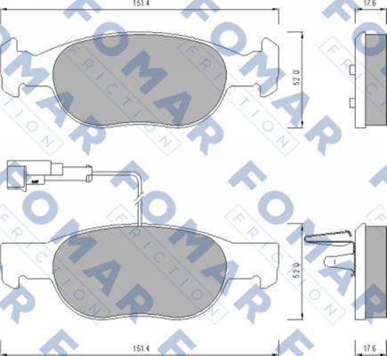 FOMAR Friction FO 624381 - Kit pastiglie freno, Freno a disco autozon.pro