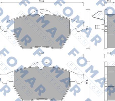 FOMAR Friction FO 628781 - Kit pastiglie freno, Freno a disco autozon.pro