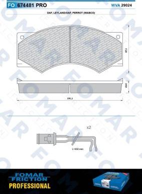 FOMAR Friction FO 674481 - Kit pastiglie freno, Freno a disco autozon.pro