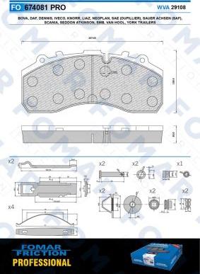 FOMAR Friction FO 674081 - Kit pastiglie freno, Freno a disco autozon.pro