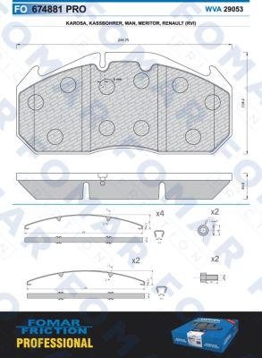 FOMAR Friction FO 674881 - Kit pastiglie freno, Freno a disco autozon.pro