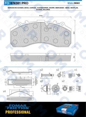 FOMAR Friction FO 674381 - Kit pastiglie freno, Freno a disco autozon.pro