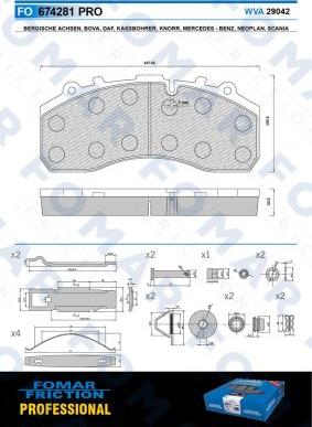 FOMAR Friction FO 674281 - Kit pastiglie freno, Freno a disco autozon.pro