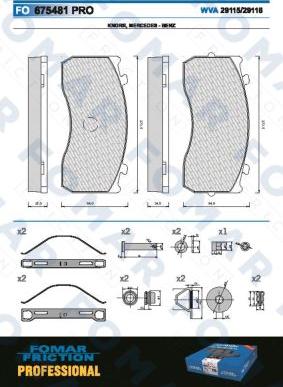 FOMAR Friction FO 675481 - Kit pastiglie freno, Freno a disco autozon.pro