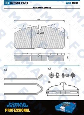 FOMAR Friction FO 675581 - Kit pastiglie freno, Freno a disco autozon.pro