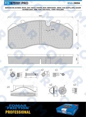 FOMAR Friction FO 675181 - Kit pastiglie freno, Freno a disco autozon.pro