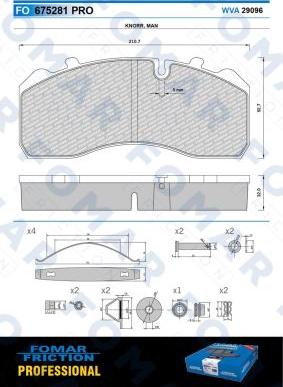 FOMAR Friction FO 675281 - Kit pastiglie freno, Freno a disco autozon.pro