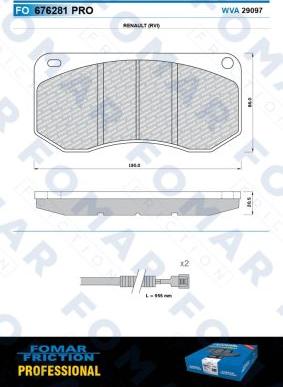 FOMAR Friction FO 676281 - Kit pastiglie freno, Freno a disco autozon.pro