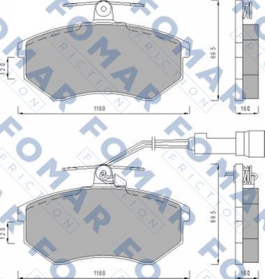 FOMAR Friction FO 670281 - Kit pastiglie freno, Freno a disco autozon.pro