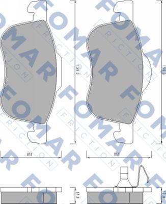 FOMAR Friction FO 673481 - Kit pastiglie freno, Freno a disco autozon.pro