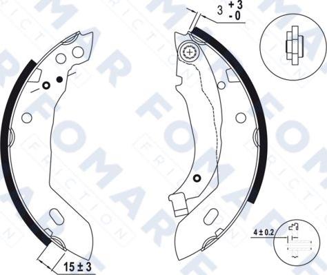 FOMAR Friction FO 0415 - Kit ganasce freno autozon.pro