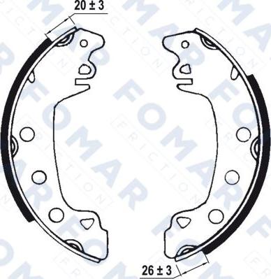 FOMAR Friction FO 0426 - Kit ganasce freno autozon.pro