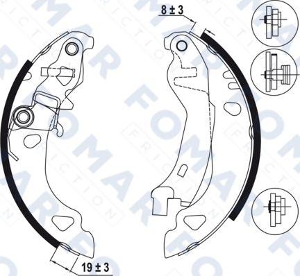 FOMAR Friction FO 0585 - Kit ganasce freno autozon.pro