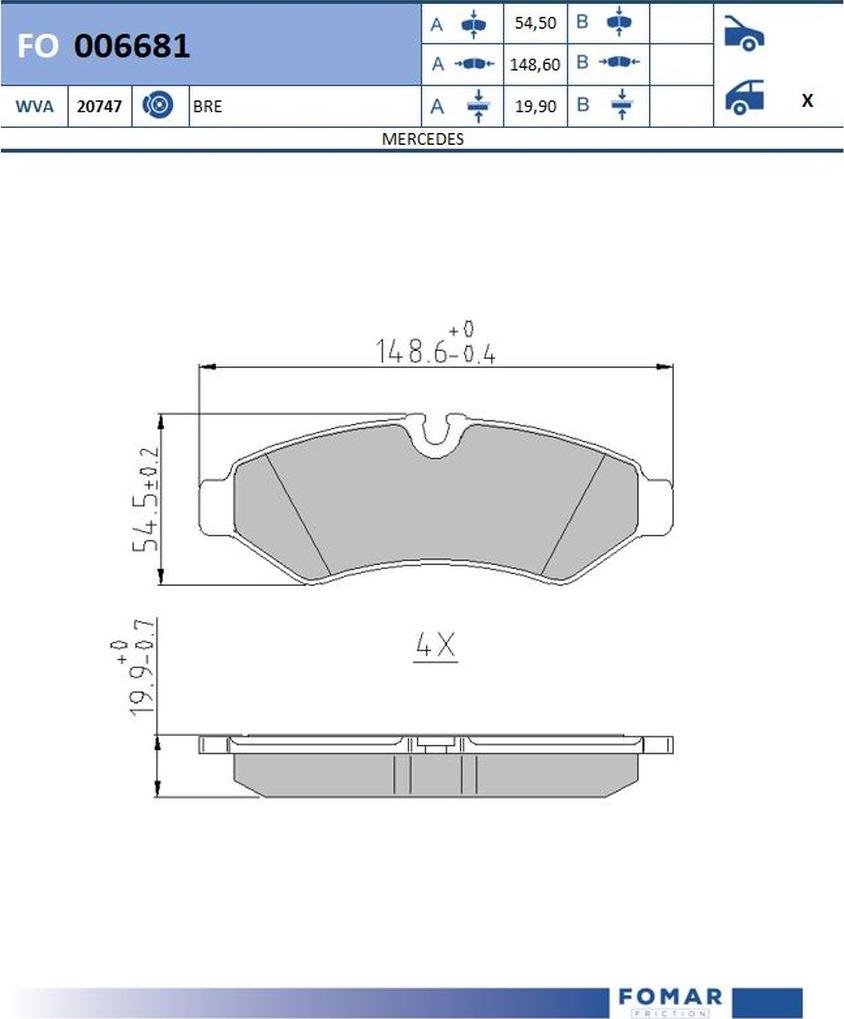 FOMAR Friction FO 006681 - Kit pastiglie freno, Freno a disco autozon.pro