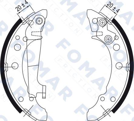 FOMAR Friction FO 0343 - Kit ganasce freno autozon.pro