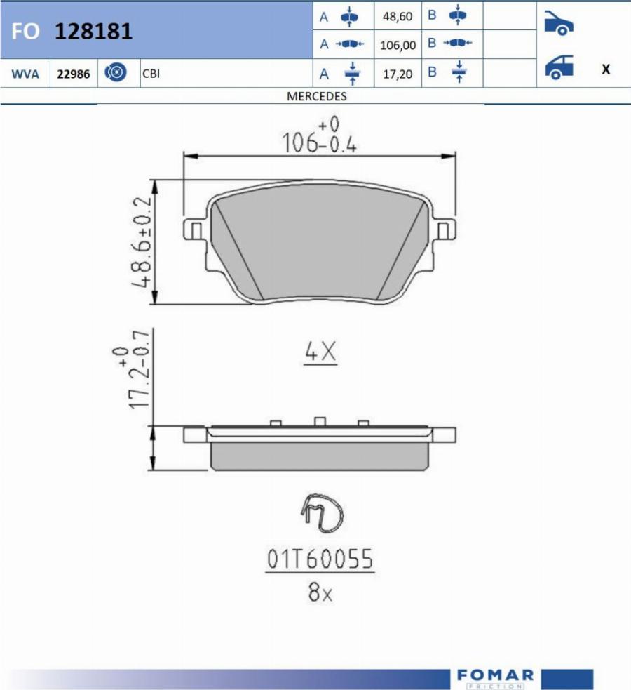 FOMAR Friction FO 128181 - Kit pastiglie freno, Freno a disco autozon.pro