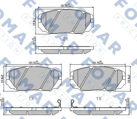 FOMAR Friction FO 899481 - Kit pastiglie freno, Freno a disco autozon.pro