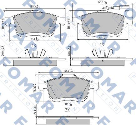 FOMAR Friction FO 894881 - Kit pastiglie freno, Freno a disco autozon.pro