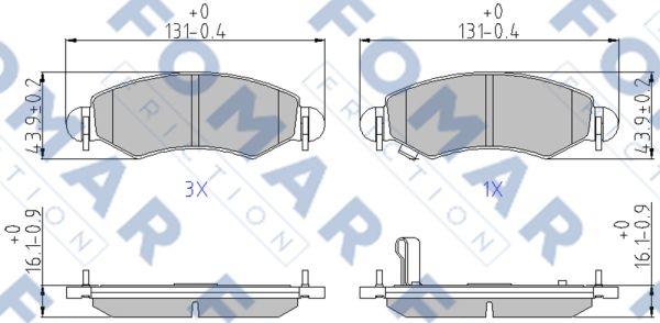 FOMAR Friction FO 894781 - Kit pastiglie freno, Freno a disco autozon.pro