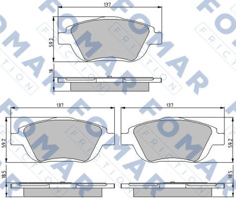 FOMAR Friction FO 896681 - Kit pastiglie freno, Freno a disco autozon.pro