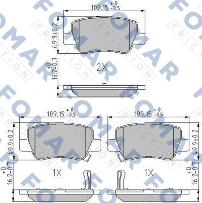 FOMAR Friction FO 896881 - Kit pastiglie freno, Freno a disco autozon.pro