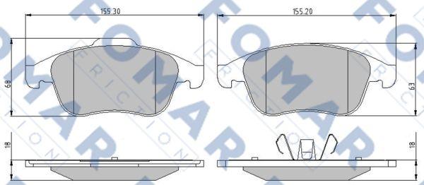 FOMAR Friction FO 896381 - Kit pastiglie freno, Freno a disco autozon.pro