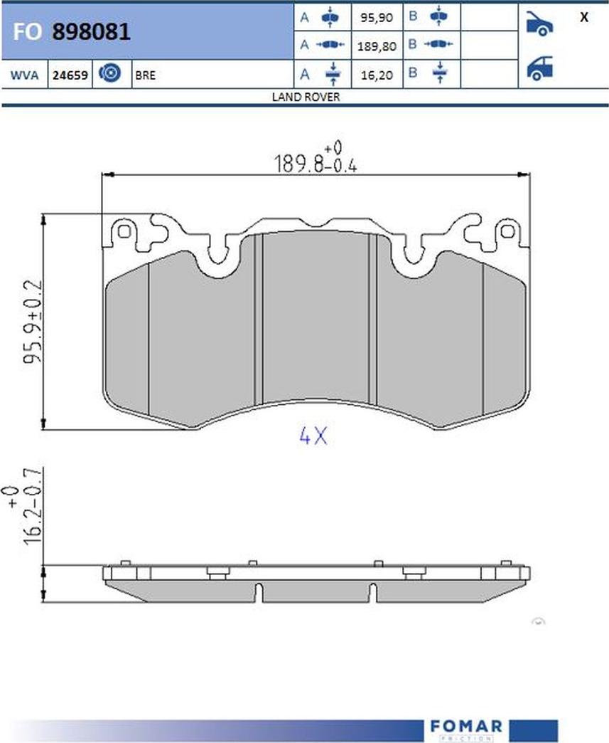 FOMAR Friction FO 898081 - Kit pastiglie freno, Freno a disco autozon.pro