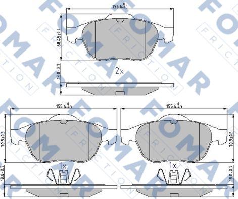 FOMAR Friction FO 897081 - Kit pastiglie freno, Freno a disco autozon.pro