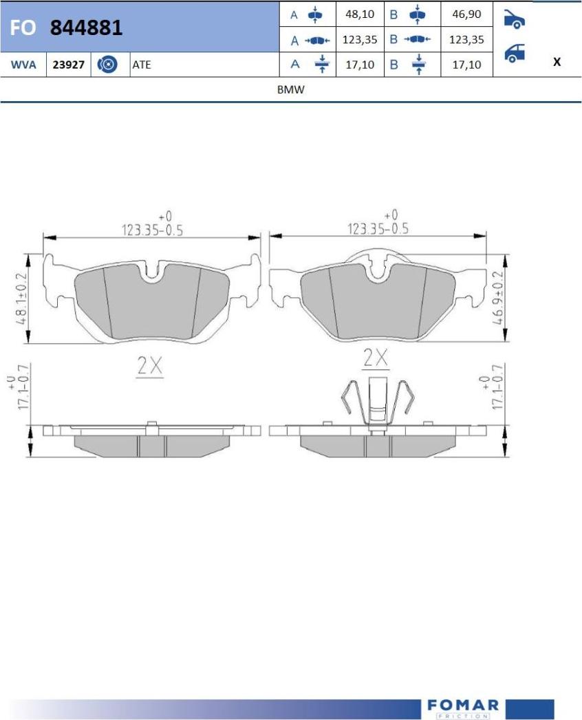 FOMAR Friction FO 844881 - Kit pastiglie freno, Freno a disco autozon.pro