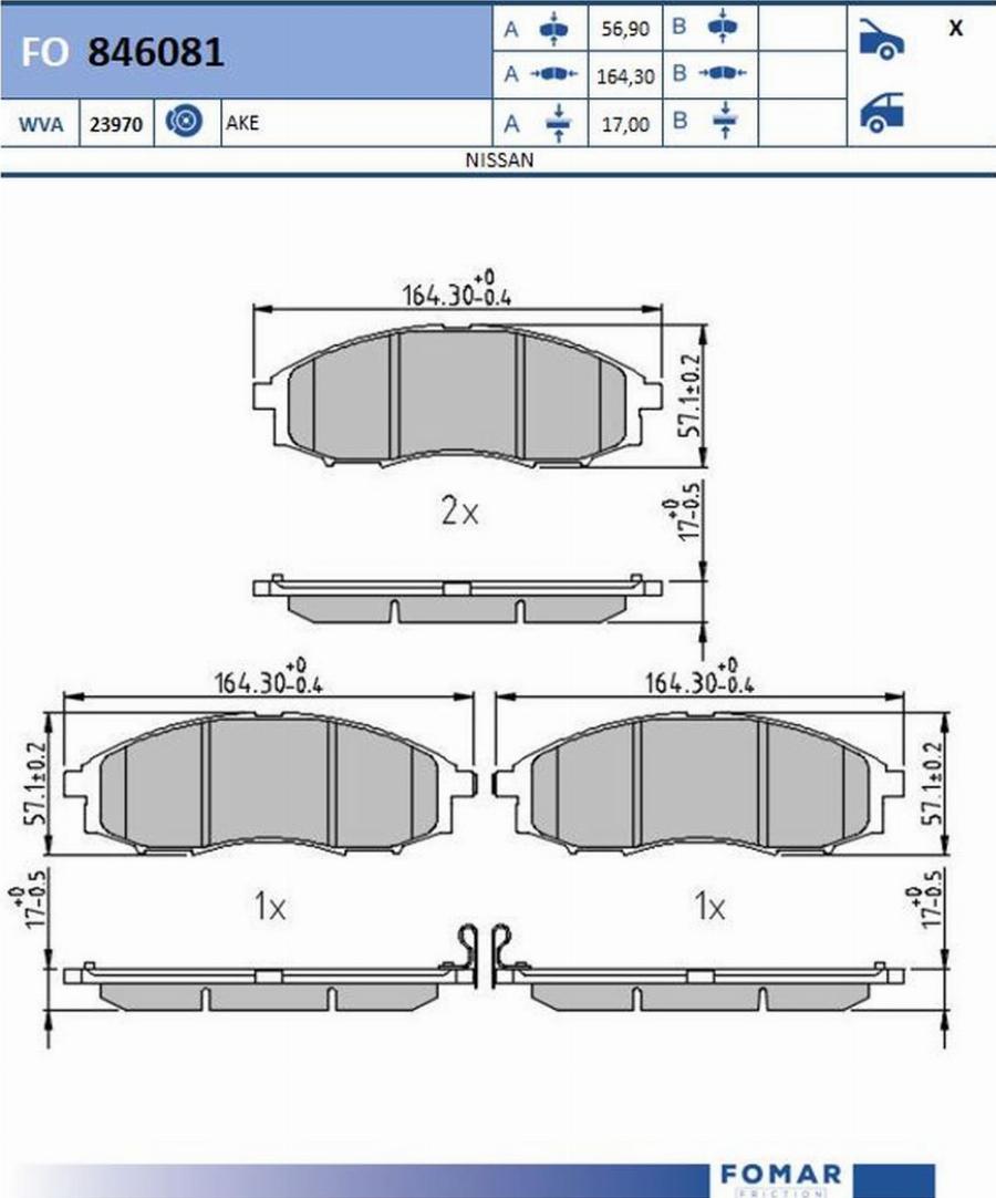 FOMAR Friction FO 846081 - Kit pastiglie freno, Freno a disco autozon.pro