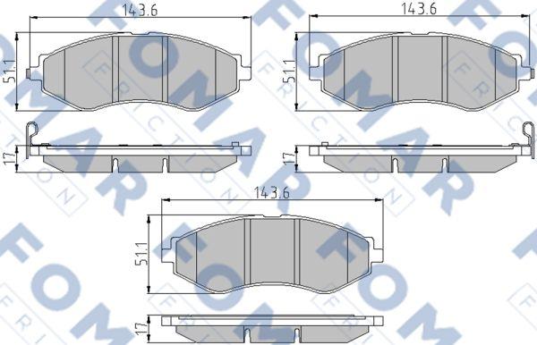 FOMAR Friction FO 846281 - Kit pastiglie freno, Freno a disco autozon.pro