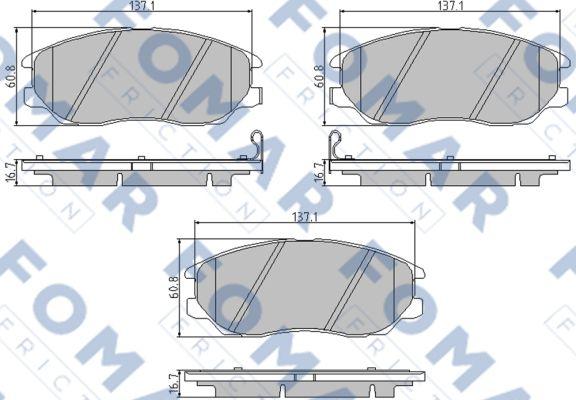 FOMAR Friction FO 847681 - Kit pastiglie freno, Freno a disco autozon.pro