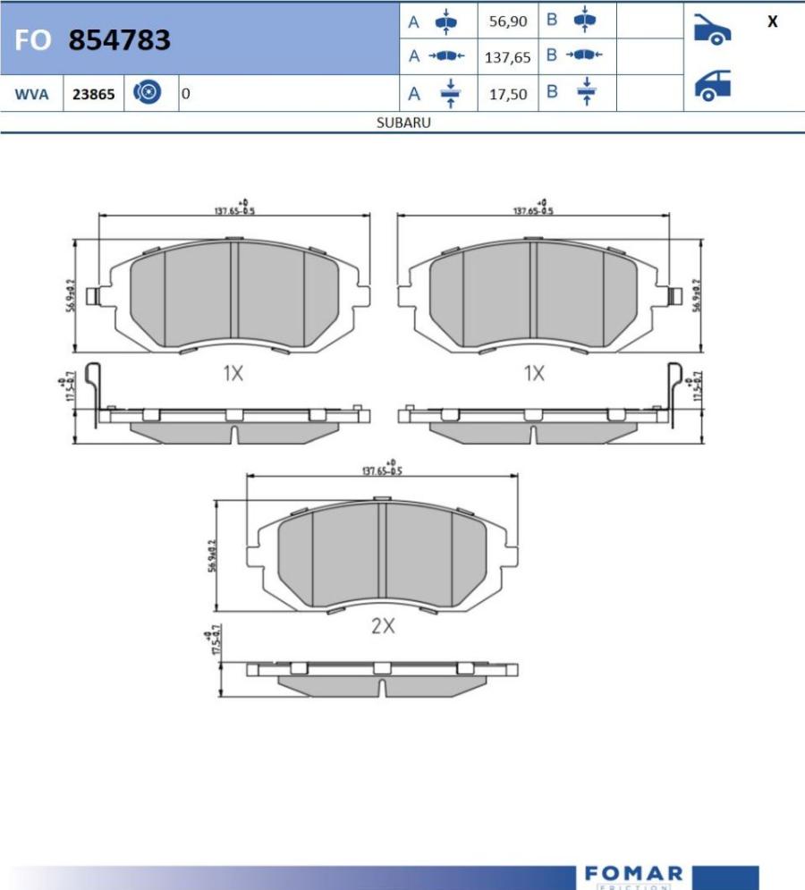 FOMAR Friction FO 854783 - Kit pastiglie freno, Freno a disco autozon.pro