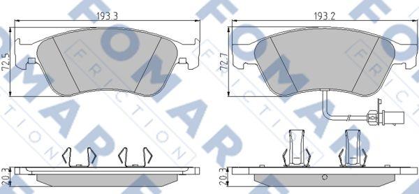 FOMAR Friction FO 858881 - Kit pastiglie freno, Freno a disco autozon.pro