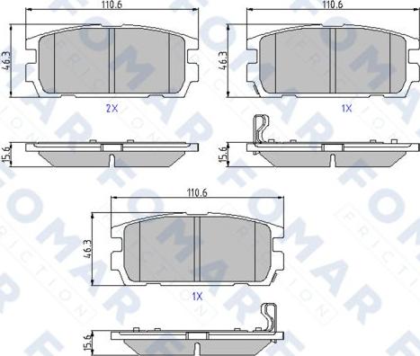 FOMAR Friction FO 858281 - Kit pastiglie freno, Freno a disco autozon.pro