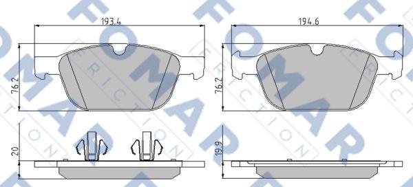 FOMAR Friction FO 868581 - Kit pastiglie freno, Freno a disco autozon.pro