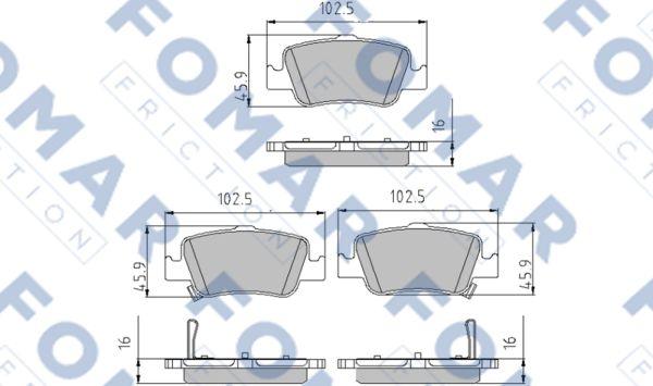 FOMAR Friction FO 862581 - Kit pastiglie freno, Freno a disco autozon.pro