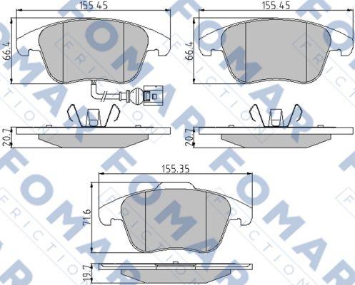 FOMAR Friction FO 862081 - Kit pastiglie freno, Freno a disco autozon.pro