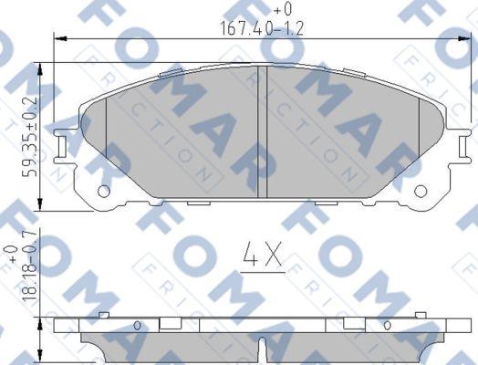 FOMAR Friction FO 862883 - Kit pastiglie freno, Freno a disco autozon.pro