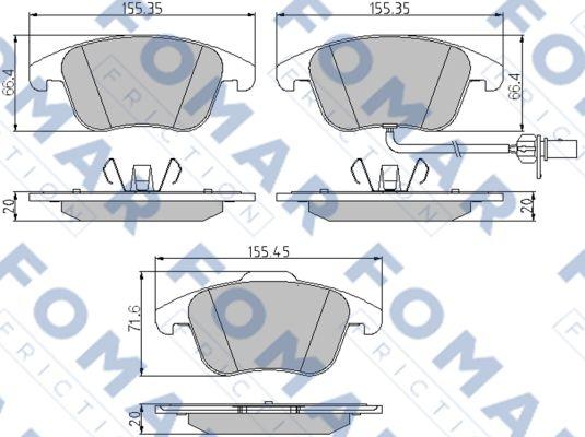 FOMAR Friction FO 862381 - Kit pastiglie freno, Freno a disco autozon.pro