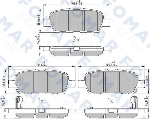 FOMAR Friction FO 809681 - Kit pastiglie freno, Freno a disco autozon.pro