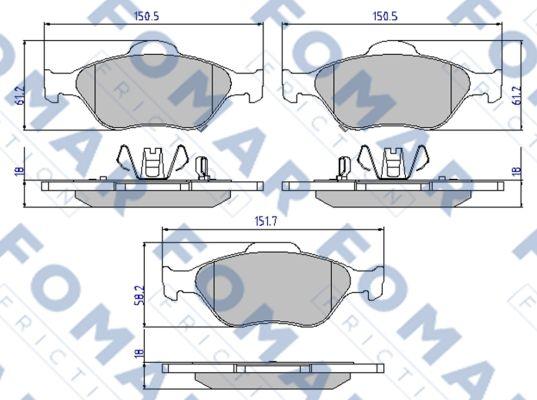 FOMAR Friction FO 800281 - Kit pastiglie freno, Freno a disco autozon.pro