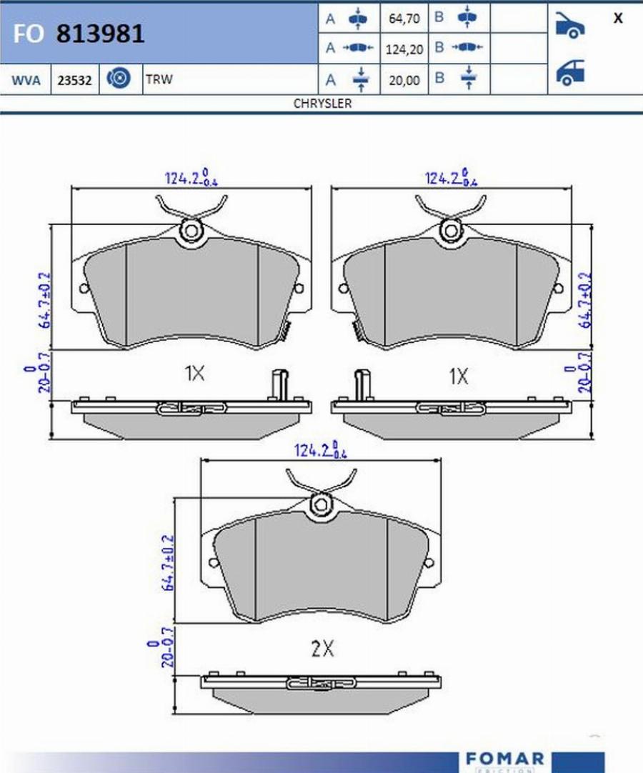 FOMAR Friction FO 813981 - Kit pastiglie freno, Freno a disco autozon.pro