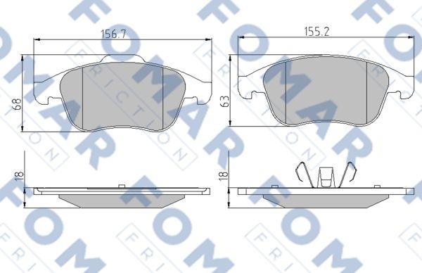 FOMAR Friction FO 886381 - Kit pastiglie freno, Freno a disco autozon.pro