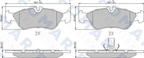 FOMAR Friction FO 886281 - Kit pastiglie freno, Freno a disco autozon.pro